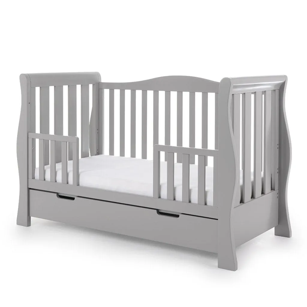 OBABY Stamford Luxe Cot Bed & Moisture Management Mattress - Warm Grey