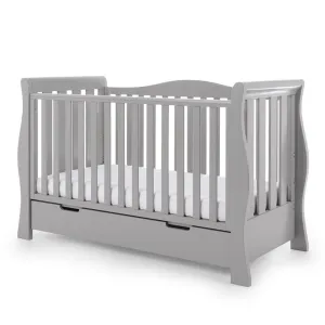 OBABY Stamford Luxe Cot Bed & Moisture Management Mattress - Warm Grey