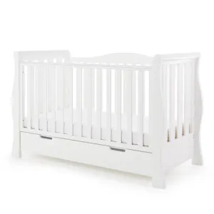 OBABY Stamford Luxe Cot Bed & Moisture Management Mattress - White