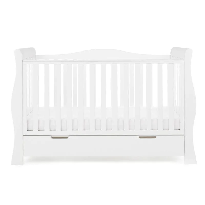 Obaby Stamford Luxe Sleigh Cot Bed & Moisture Management Mattress - Direct Delivery