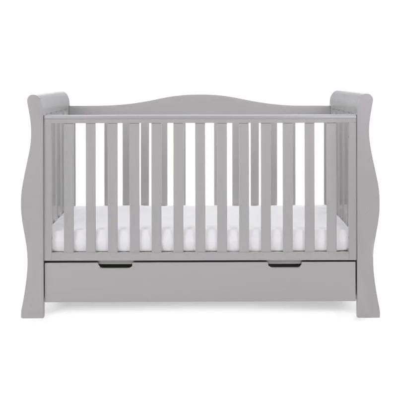 Obaby Stamford Luxe Sleigh Cot Bed & Moisture Management Mattress - Direct Delivery