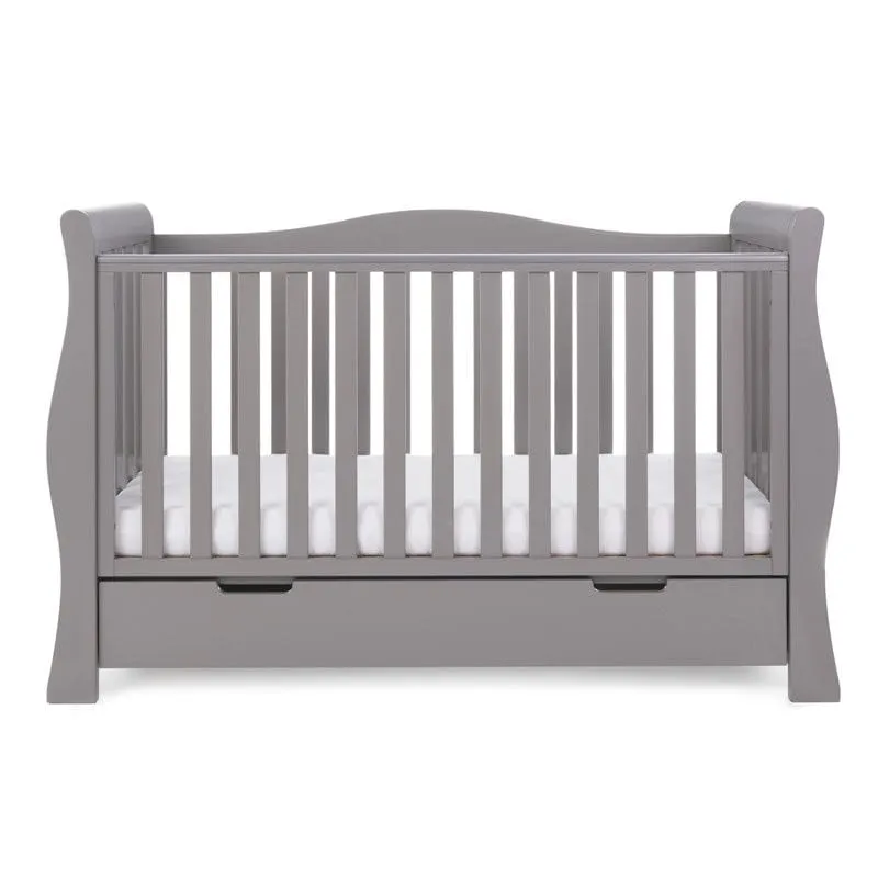 Obaby Stamford Luxe Sleigh Cot Bed & Moisture Management Mattress - Direct Delivery