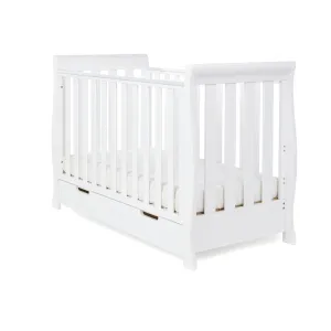 OBABY Stamford Mini Cot Bed & Moisture Management Mattress - White
