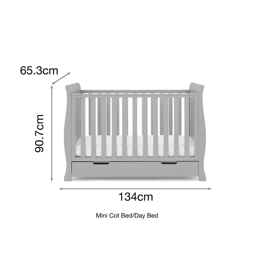 OBABY Stamford Mini Sleigh 3 Piece Room Set - Warm Grey