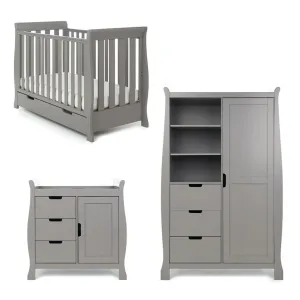 OBABY Stamford Mini Sleigh 3 Piece Room Set - Warm Grey