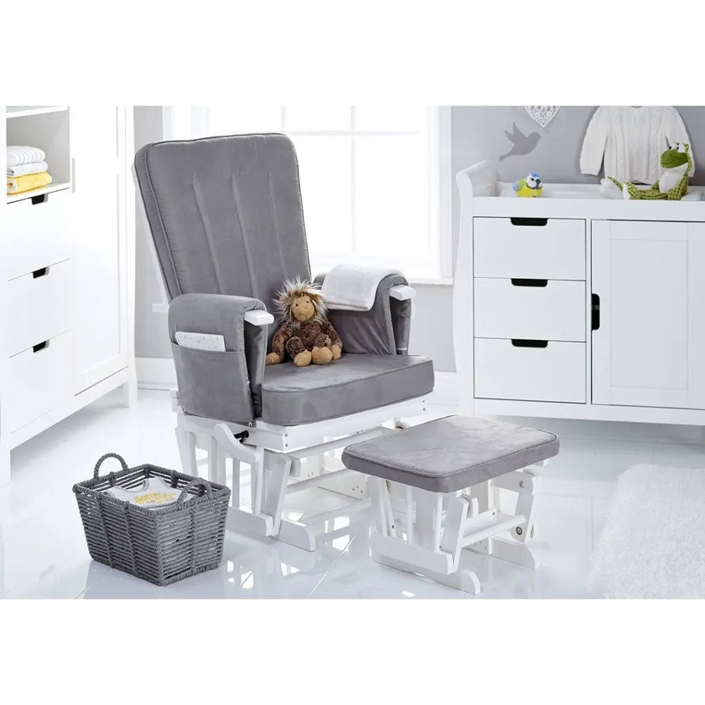 OBABY Stamford Mini Sleigh 5 Piece Room Set - White