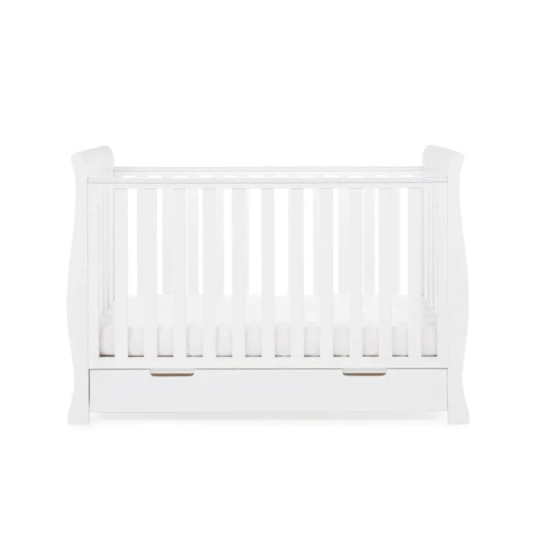 Obaby Stamford Mini Sleigh Cot Bed -& Moisture Management Mattress - Direct Delivery