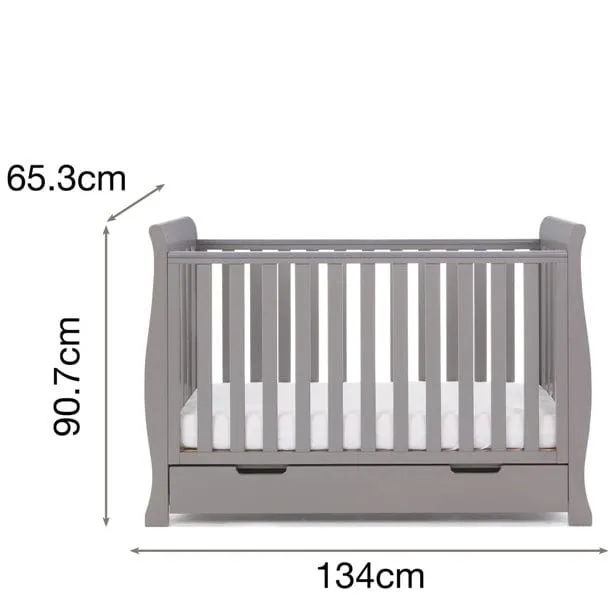 Obaby Stamford Mini Sleigh Cot Bed -& Moisture Management Mattress - Direct Delivery