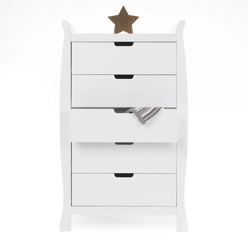 OBABY Stamford Sleigh Tall Chest of Drawers - White