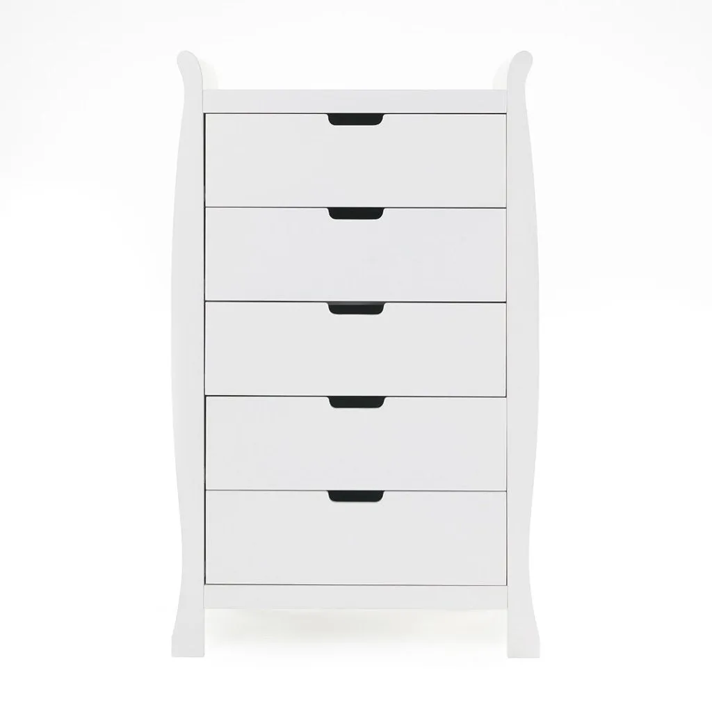 OBABY Stamford Sleigh Tall Chest of Drawers - White