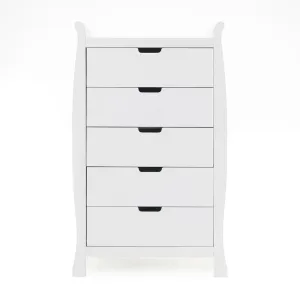 OBABY Stamford Sleigh Tall Chest of Drawers - White