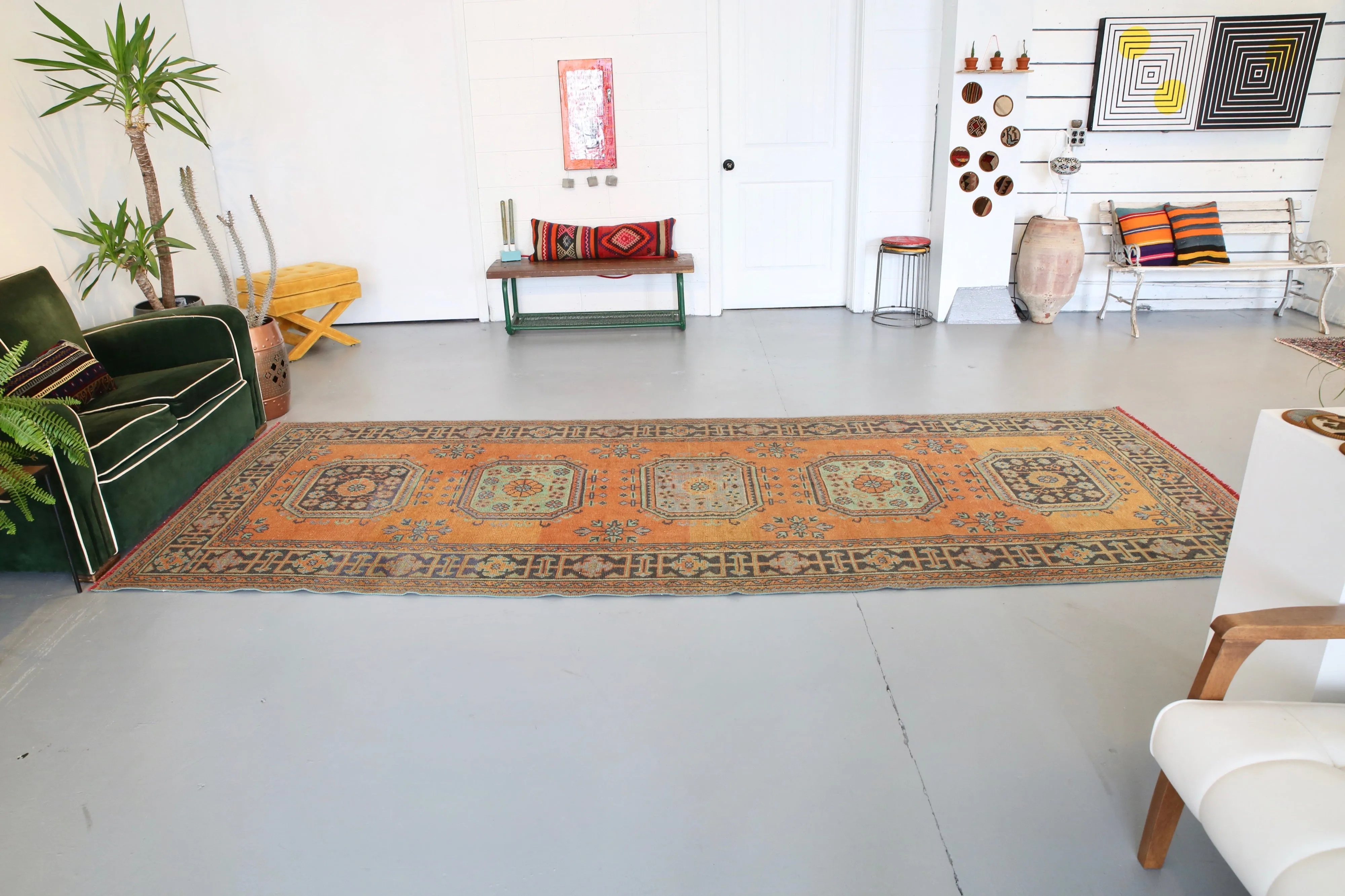 Old Konya Sille Runner Rug 4.8ftx12.3ft