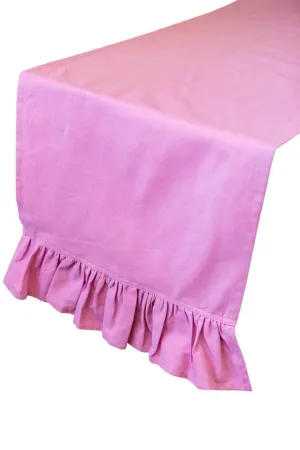 orchid pink lavender solid ruffle cloth table runners