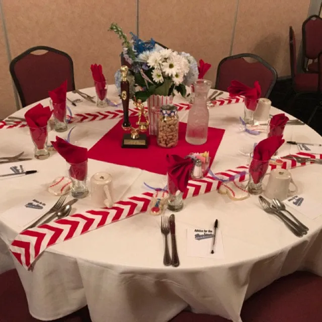 ORIGINAL Baseball Ribbon Party Themed Red Chevron Modern Wedding Table Runner set of 2 by your choice of length Chevron Runner