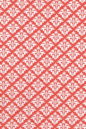 petite fleur-de-lis grenadine orange printed cloth table runners