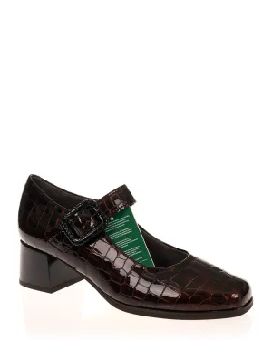 Pitillos 10122 Marron Croco Patent Leather MaryJane Shoe