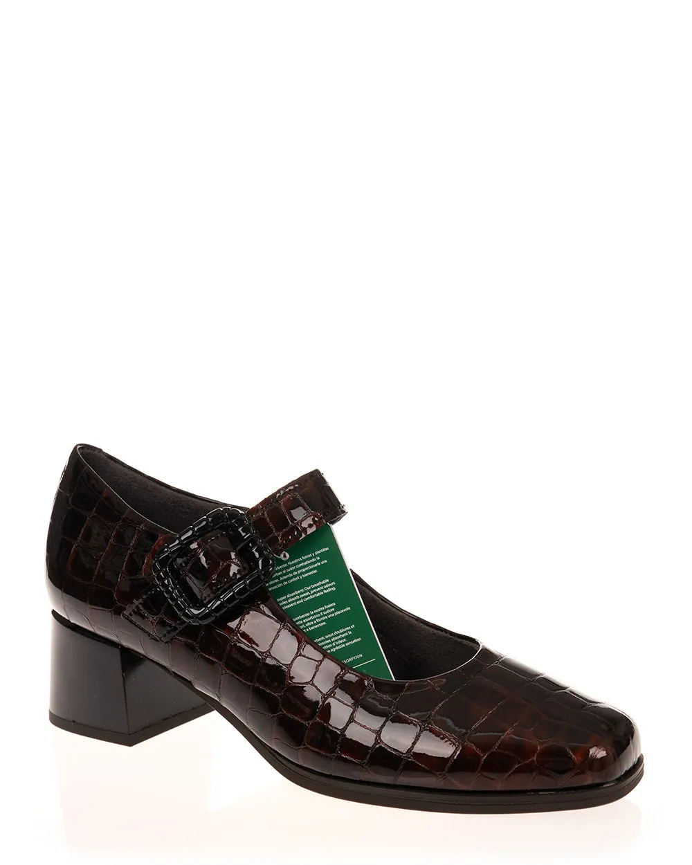 Pitillos 10122 Marron Croco Patent Leather MaryJane Shoe