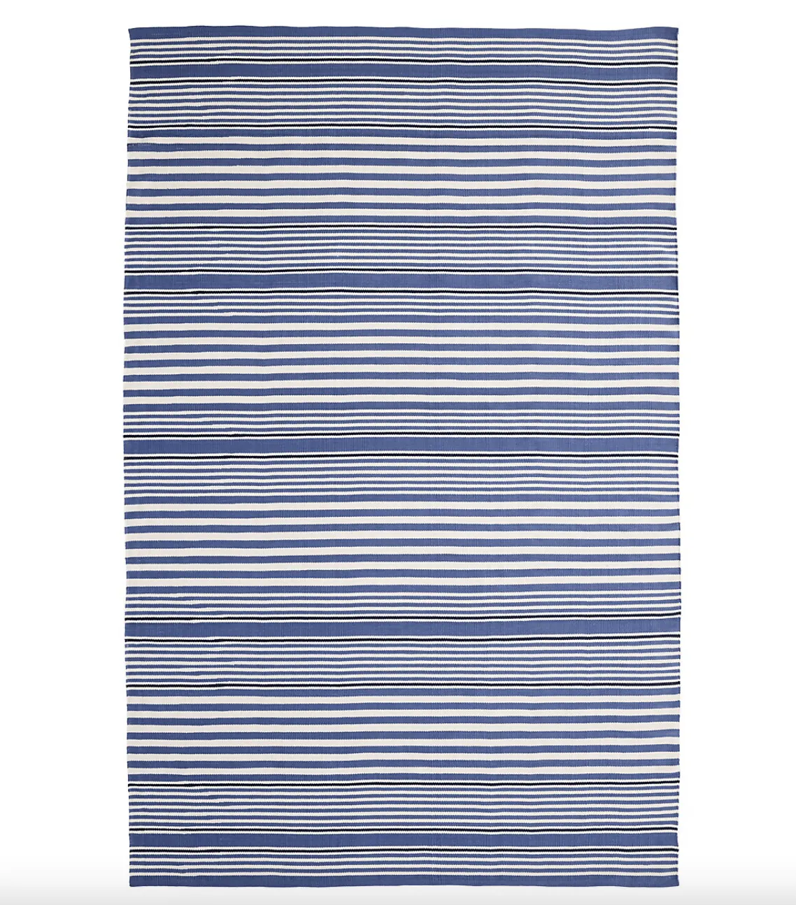 Rugby Stripe Indoor/Outdoor Rug - Denim Blue