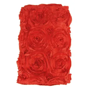 Satin Rosette Table Runner with Serged Edge, 14-Inch x 108-Inch