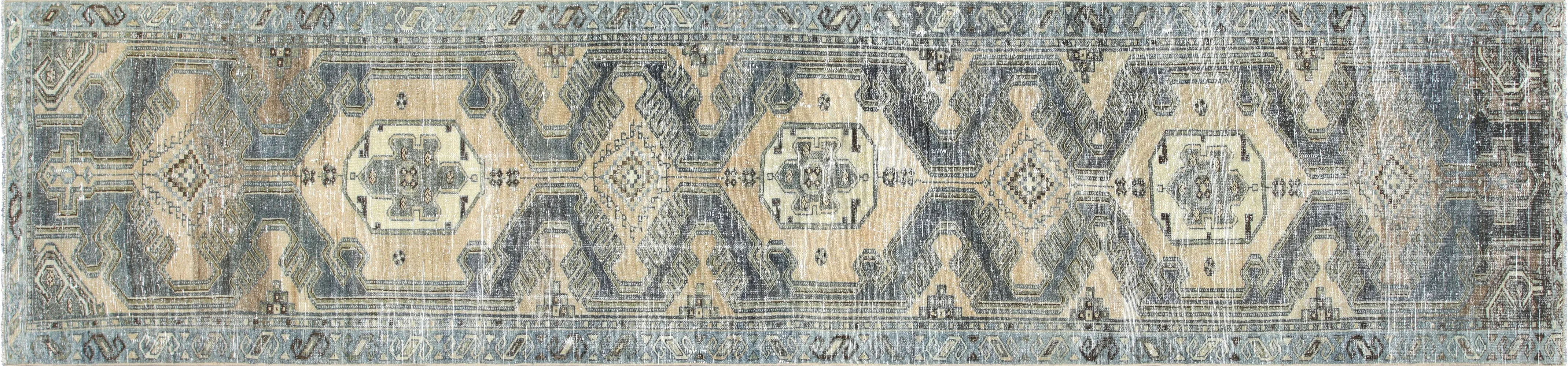 Semi Antique Persian Melayer Runner - 3'1" x 12'11"
