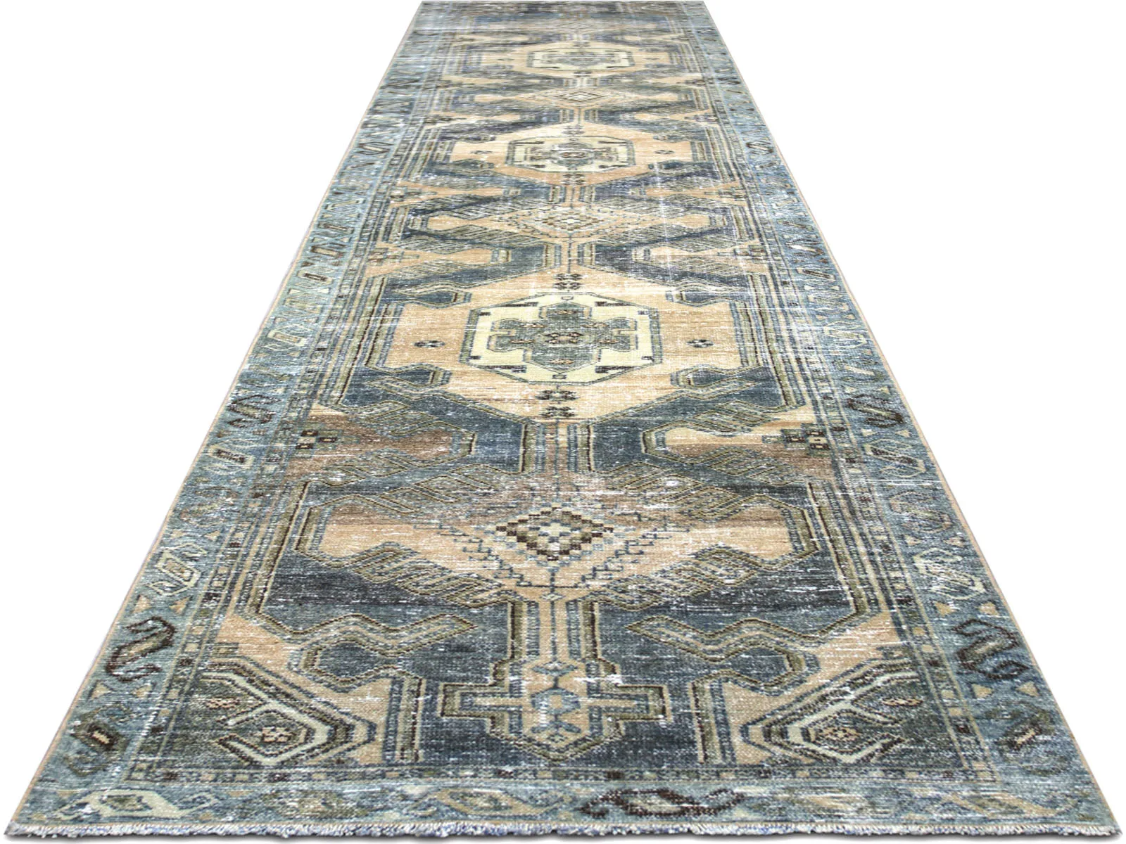 Semi Antique Persian Melayer Runner - 3'1" x 12'11"