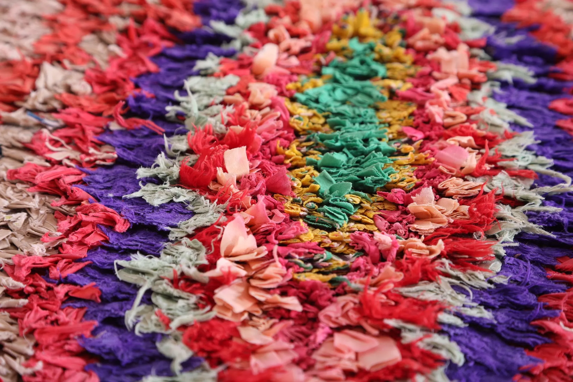 Shaggy Colorful Moroccan Rug 2.5 X 5.4 Feet