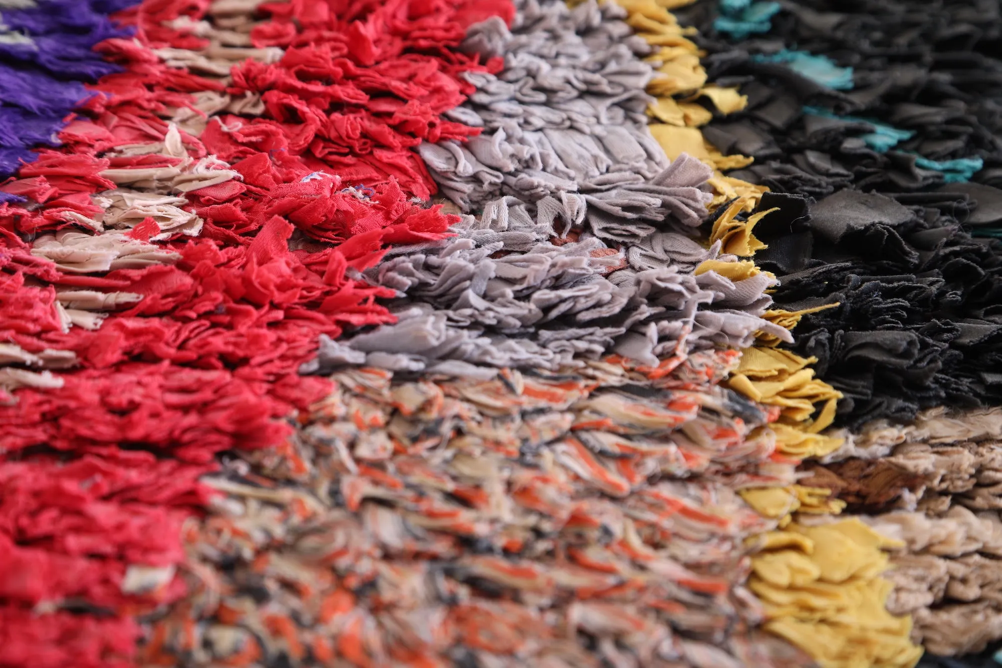 Shaggy Colorful Moroccan Rug 2.5 X 5.4 Feet