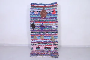 Shaggy Moroccan Boucherouite Rug – Handmade, 3 x 6.7 FT