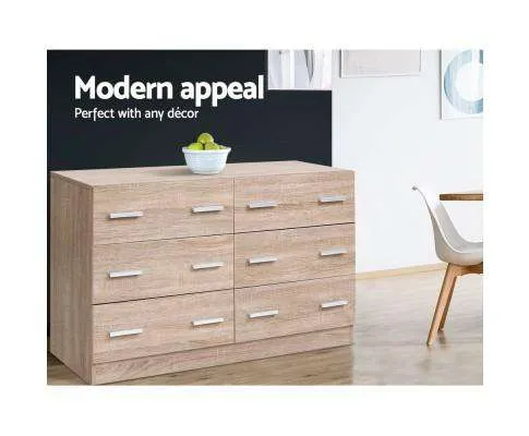 Six Chest of Drawer - Wood