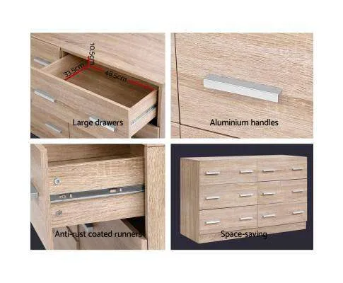 Six Chest of Drawer - Wood