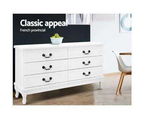 Six Chest of Drawers Dresser - White
