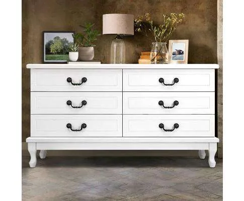 Six Chest of Drawers Dresser - White