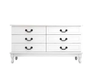 Six Chest of Drawers Dresser - White