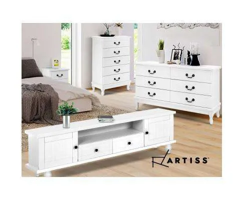 Six Chest of Drawers Dresser - White