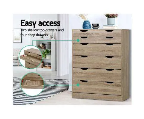 Six Chest of Drawers Neat Oak
