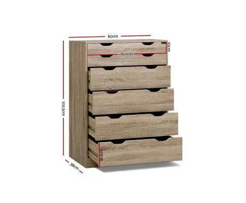 Six Chest of Drawers Neat Oak