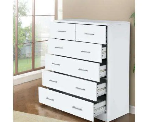Six Chest of Drawers - White