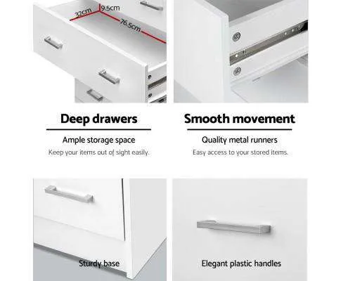 Six Chest of Drawers - White
