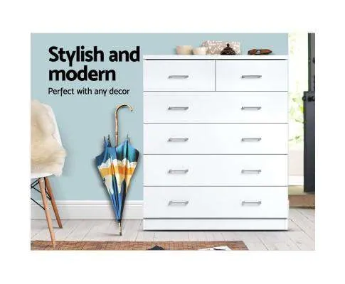 Six Chest of Drawers - White