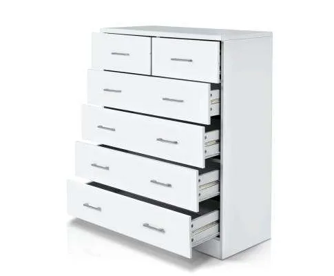 Six Chest of Drawers - White