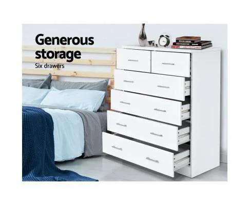 Six Chest of Drawers - White
