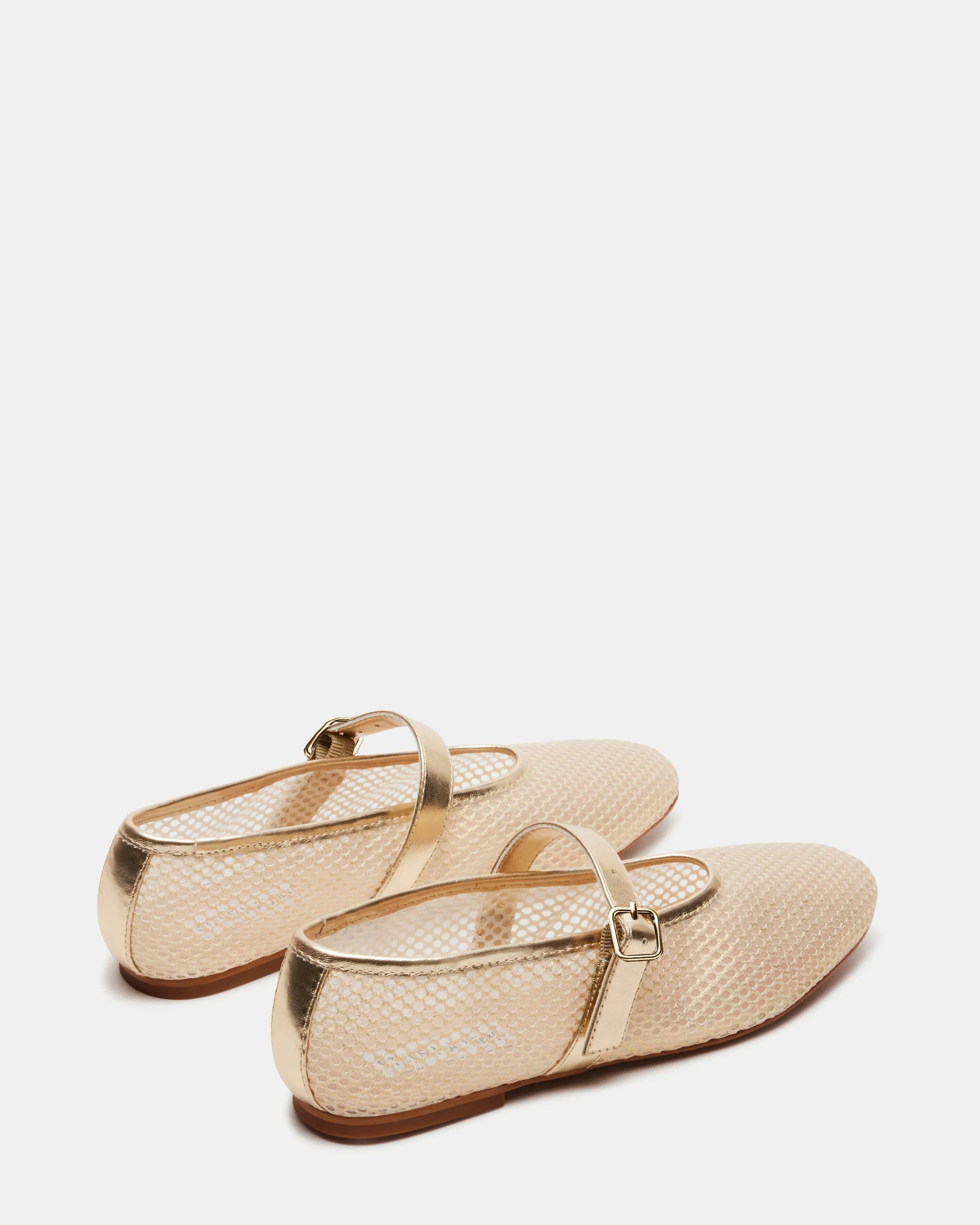 STEVE MADDEN DREAMING FLATS GOLD MESH
