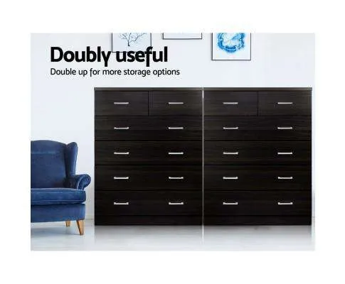 Tallboy 6 Drawers Storage Cabinet - Walnut