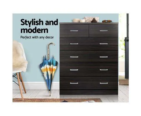 Tallboy 6 Drawers Storage Cabinet - Walnut