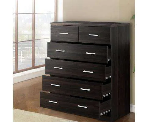 Tallboy 6 Drawers Storage Cabinet - Walnut