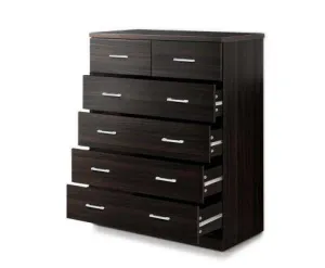 Tallboy 6 Drawers Storage Cabinet - Walnut