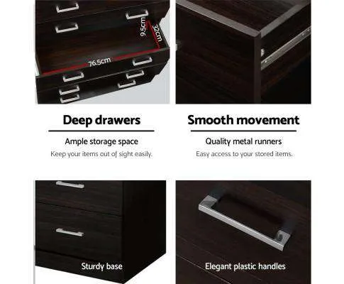 Tallboy 6 Drawers Storage Cabinet - Walnut
