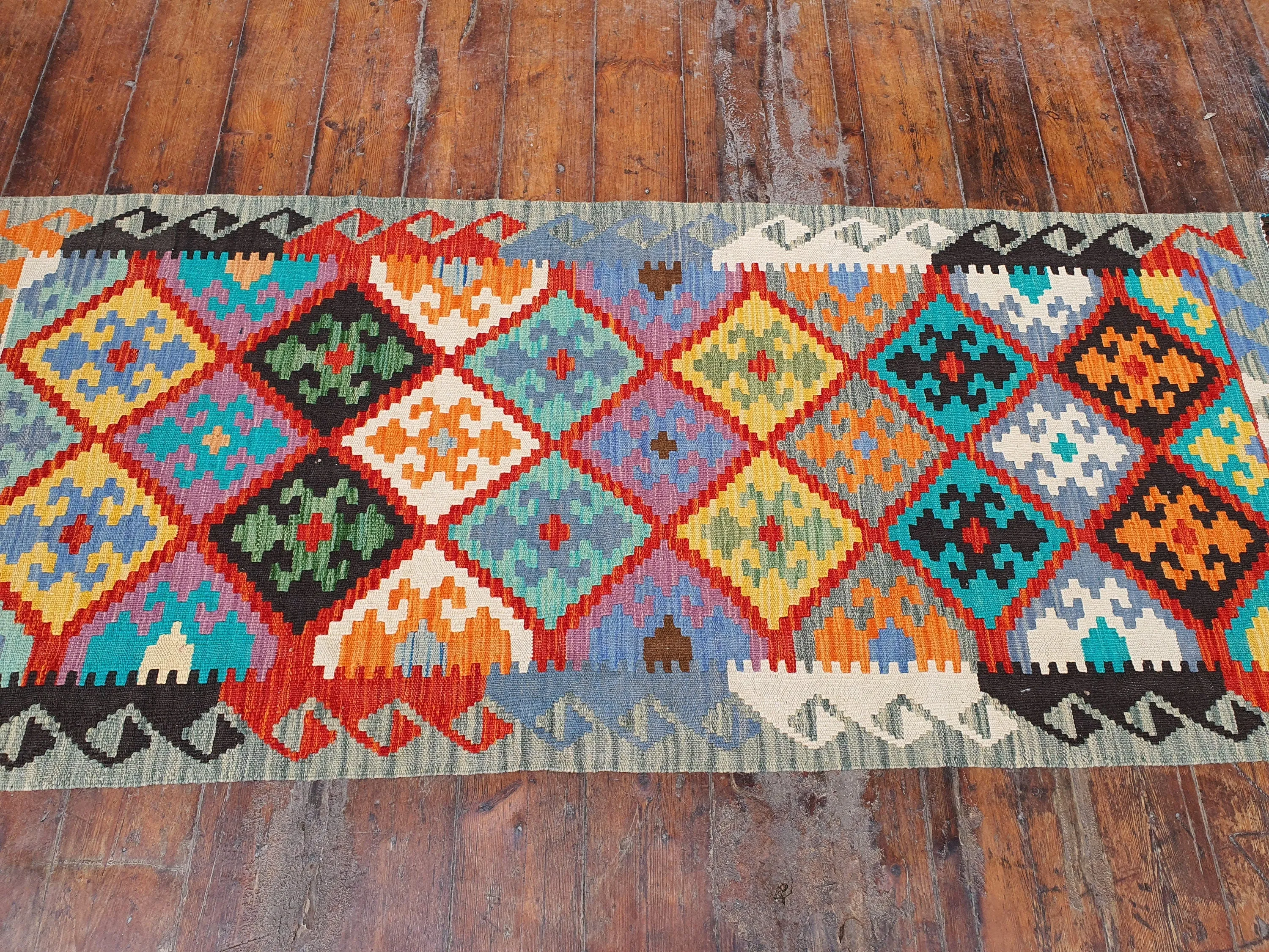 Turkish Kilim Rug, 6 ft 3 in x 2 ft 6 in Small Hallway Runner Rug
