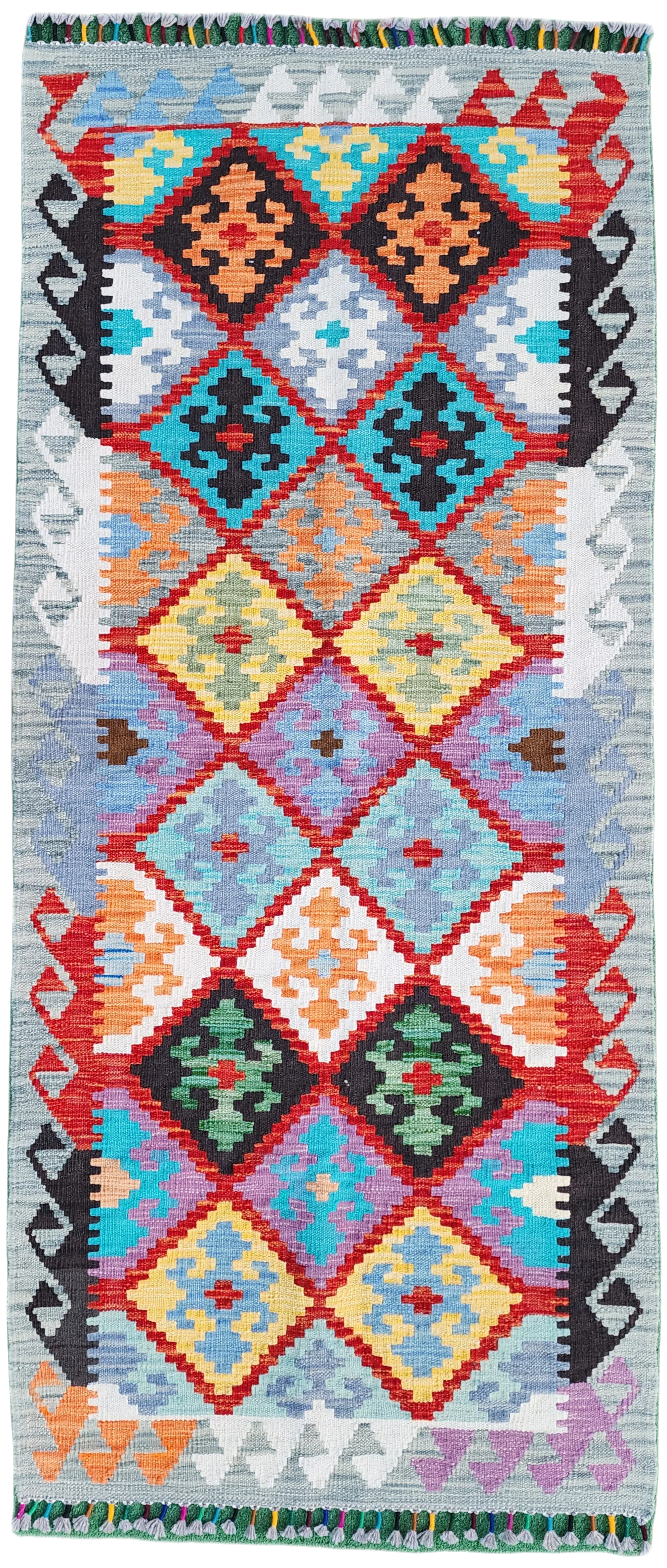 Turkish Kilim Rug, 6 ft 3 in x 2 ft 6 in Small Hallway Runner Rug