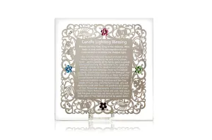 UNIQUE SQUARE CRYSTAL " CANDLE LIGHTING" BLESSING